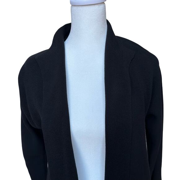 Eileen Fisher Open Front Knit Black Grey Jacket - XS - Picture 2 of 8